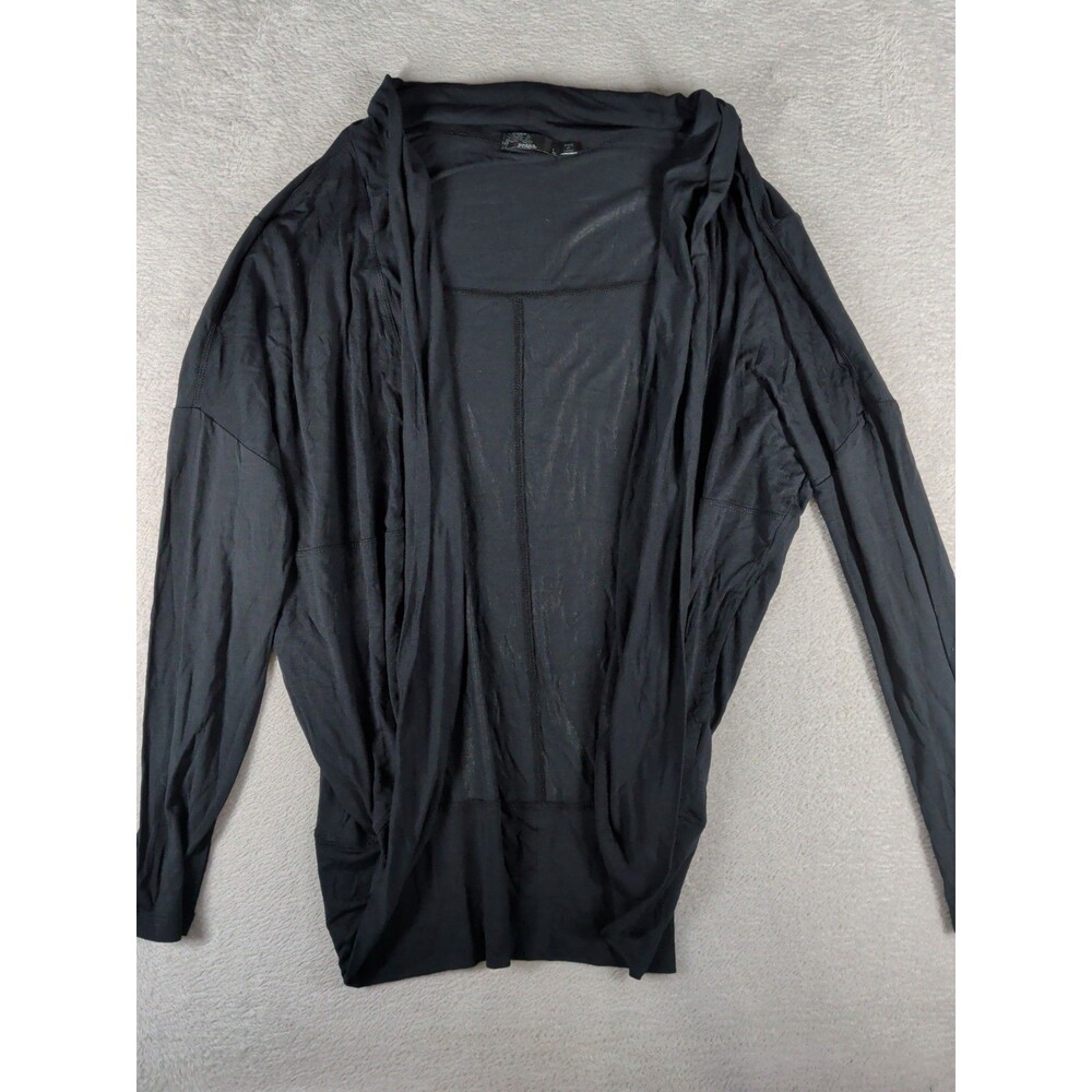 Prana Lightweight Yoga Cardigan Women's Large Black Open Front Cardigan